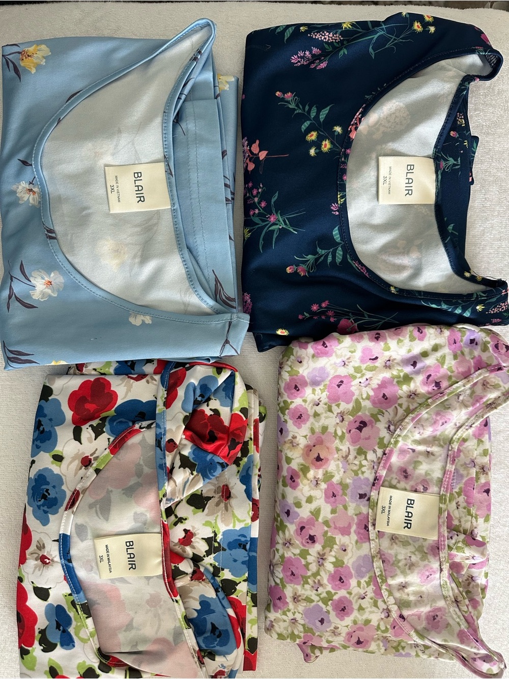 Blair Floral Top Bundle - Navy, Light Blue, Red, Pink